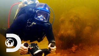 Close Underwater Encounter With A Dangerous Wild Hippo  Swimming With Monsters [upl. by Zetrok]