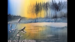 Ganz einfach Aquarellmalen lernen 15 Winterfluss mit Eis [upl. by Zoeller888]