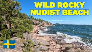 HUGE Rocky NUDIST Beach in SWEDEN [upl. by Heeley824]