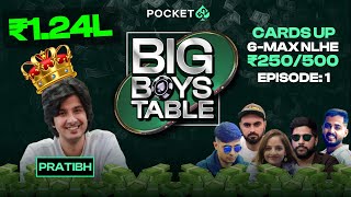 BIG BOYS TABLE EP1  WINNER  PRATIBH SALUJA  NLHE CARDSUP HIGHSTAKES POKER Pocket52 [upl. by Namsaj]