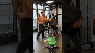 When Bro got your back at the gym🤯comedy funny fail mrsus patrox workout training chestday [upl. by Sherrod]