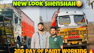 2nd Day Of Paint Work🔥 New Look Shenshah😱🇮🇳Truck Driver Vlog  SeThi Xpress [upl. by Teirrah]