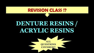 ACRYLIC RESINS  DENTURE BASE RESINS [upl. by Kirsten]