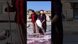 Cleaning the house and washing the carpet in the daily life of a rural familyshort recipe village [upl. by Weinrich]