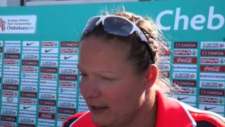 Christina Schwanitz GER after winning Shot Put [upl. by Eilegna]