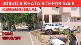 30x40 A Khata Site for Sale near Ullal Amma Ashrama 10000sft METRO 10 MIN  PG541 [upl. by Anav]