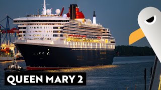 Queen Mary 2 in Hamburg Ankunft des Transatlantikliners zum Sonnenaufgang [upl. by Atilrac]