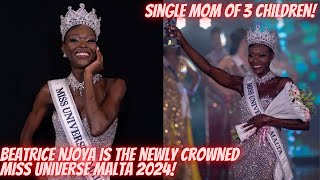 BEATRICE NJOYA A SINGLE MOM OF 3 CHILDREN IS THE NEWLY CROWNED MISS UNIVERSE MALTA 2024 [upl. by Bruning]