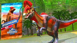 UNLOCK CRYOLOPHOSAURUS VS CRYOLOBOURGIANIA VS ARAMBOURGIANIA LEVEL 40  JURASSIC WORLD THE GAME [upl. by Droc]