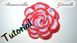 Tutorial rosa alluncinetto  How to crochet a rose [upl. by Etirugram600]