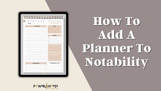 How To Add Digital Planners To Notability  Insert A Notability Planner Tutorial [upl. by Elman]