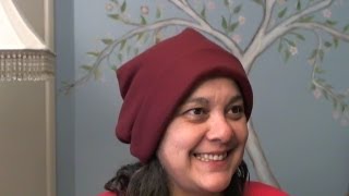 Easy to sew fleece slouchy beanie only 1 piece in half an hour [upl. by Pazia]