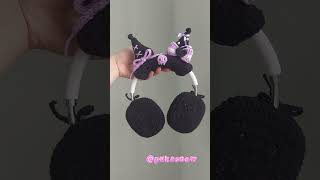 Kuromi headphone cover crochet headphonecover [upl. by Tterraj]