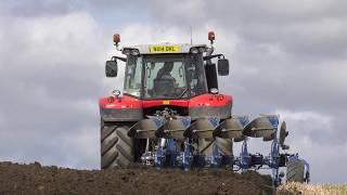 Massey 7618 Ploughing with a Overum Vari Flex Plus Plough [upl. by Polky]