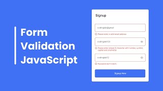 How to Validate Email and Password in HTML CSS amp JavaScript  Form Validation [upl. by Ivgnout812]