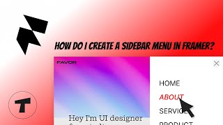 Framer tutorial  Create sidebar menu in framer [upl. by Ytineres]