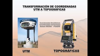 TRANSFORMACIÓN DE COORDENADAS UTM  TOPOGRÁFICAS [upl. by Aennaej]