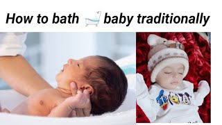 traditional way of newborn bathing how to place a baby on feet baby babybath traditional [upl. by Prendergast932]