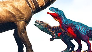 ARGENTINOSAURUS lvl1K vs GIGAS and TITANOSAUR  ARK Dino Battle [upl. by Florance]