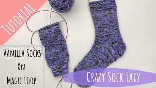 How to Knit Socks on Magic Loop  A Tutorial by Crazy Sock Lady [upl. by Esela]