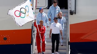 Sommerspiele 2028 Olympische Flagge in Los Angeles angekommen [upl. by Calypso]