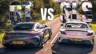 GT vs SLS AMG Black Series Headtohead [upl. by Starkey]