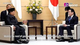 English Indonesian presidentelect vows to further strengthen ties with Japan after visiting China [upl. by Atived]