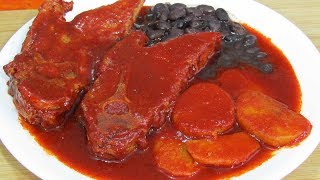 Espinazo de Puerco en Chile Guajillo  Receta ¡Facil Sencilla y Deliciosa [upl. by Loss]