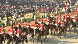 Presidents Bodyguards on horses Republic Day New Delhi [upl. by Terencio14]