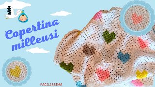 Copertina neonato uncinetto milleusi Facile e utilissima Granny square crochet baby blanket [upl. by Zilada601]