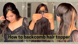 CORRECT WAY TO BACKCOMB HAIR TOPPER [upl. by Ahsirtak]