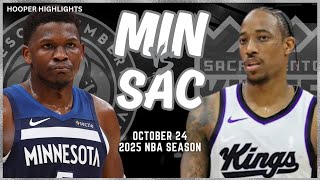 Minnesota Timberwolves vs Sacramento Kings Full Game Highlights  Oct 24  2025 NBA Season [upl. by Abebi172]