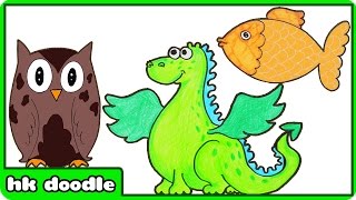 Easy Animals to Draw For Practice  Cute Animal Drawings for Kids [upl. by Ewnihc]