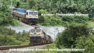 Sequential Train Movements Near Kabaka PutturKarwarYesvantpurampBengaluruKarwar Panchaganga Express [upl. by Caundra]