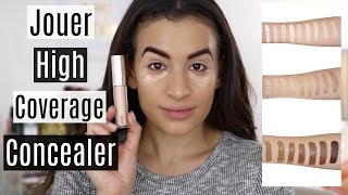 Jouer Essential High Coverage Concealer  Review and Swatches [upl. by Hermann]