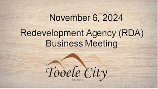 Tooele City Council RDA Meeting November 6 2024 [upl. by Eannyl]