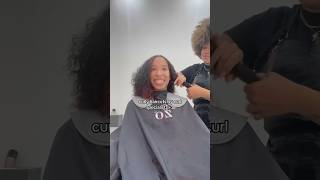 curly hair transformation and rezo cut youtubeshorts shorts short curlyhair [upl. by Edobalo273]