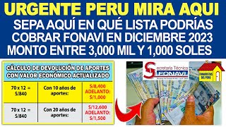 FONAVI DEVOLUCIÓN LO ÚLTIMO SEPA AQUÍ EN QUÉ LISTA PODRÍAS COBRAR ENTRE 3000 MIL Y 1000 SOLES [upl. by Leanatan433]