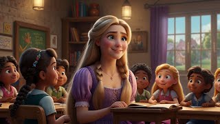 Rapunzel First Day of School  Fun Kids Video  Bedtime Stories For Kids  English Fairy Tales [upl. by Noisla506]