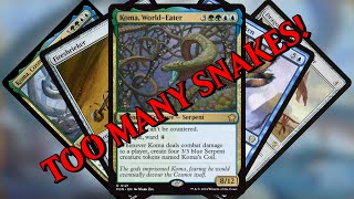 TOO MANY SNAKES  Koma WorldEater Commander Deck  MTG EDH Deck Tech [upl. by Auguste29]