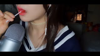 ASMR 얌전히 페인트 사탕 먹기💜lollipop eating 🍭 gentle mouth sound [upl. by Obaza906]