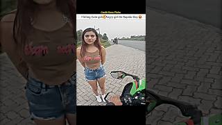 Cute girl Reaction amp Flirting Rapido Boy🥰superbike shorts bike rider cutegirl rapido flirting [upl. by Emmye870]