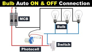 Photocell Sensor Connection with three Bulb ElectricalWiringSchool [upl. by Llarret237]