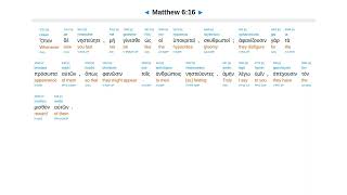 Matthew 6  Interlinear Greek New Testament Bible [upl. by Haliled]