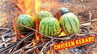 HOLI SPECIAL 2018 💥💥 WOW WATERMELON CHICKEN KEBAB MAKING 😍😍 [upl. by Oberg]