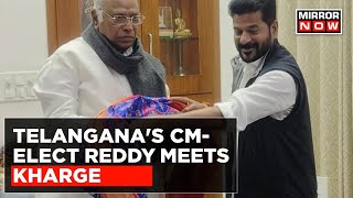 Telanganas Chief MinisterElect Revanth Reddy Meets Congress President Mallikarjun Kharge Top News [upl. by Loresz]