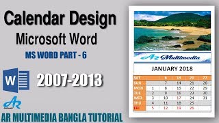 MS Word How To Create a Professional Calendar in Word 2010Word Simple Calendar Design 2018 [upl. by Nirok135]