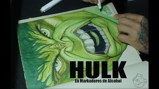 HULK en Marcadores de Alcohol  FOKOGRAFO  BOCETO  3 [upl. by Aitnahc]