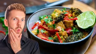 Rotes Thai Curry mit Kokosmilch  Thailändisch kochen lernen [upl. by Nhguavaj]