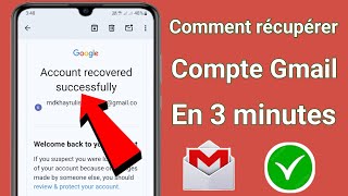 Récupération de compte Gmail 2024  Comment récupérer un compte Gmail Récupération de compte Google [upl. by Omero]